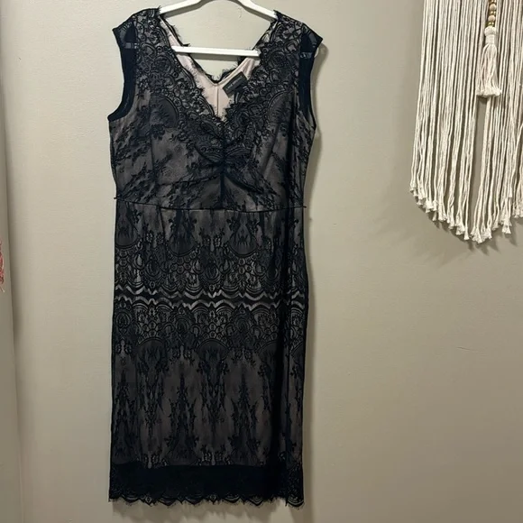 Lane Bryant Black Lace Overlay Dress - Picture 1 of 6